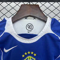 Camiseta y Pantalones Cortos para Niño Retro Brasil Away 2004