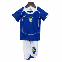 Camiseta y Pantalones Cortos para Niño Retro Brasil Away 2004